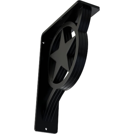 Ekena Millwork Austin Wrought Iron Bracket, (Triple center brace), Powder Coated Black 2"W x 5 1/2"D x 8"H BKTM02X05X08TAU